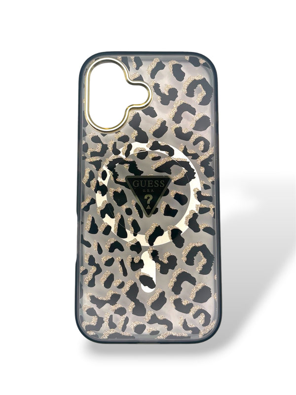 Funda Guess Leopard Glitter MagSafe - iPhone 17