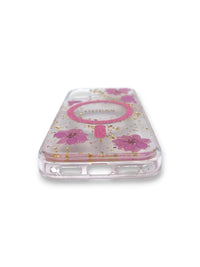 Funda Guess Glitter Flowers MagSafe - iPhone 17