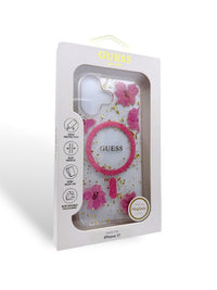 Funda Guess Glitter Flowers MagSafe - iPhone 17