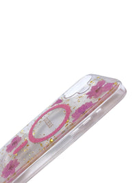 Funda Guess Glitter Flowers MagSafe - iPhone 17