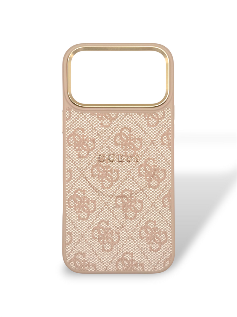 Funda GUESS Monogram – Elegancia en Tono Nude - iPhone 17 pro y Pro max