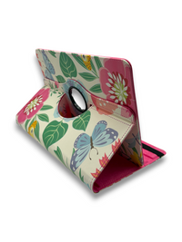 Funda Universal Giratoria para Tablet - Diseño Floral y Mariposas